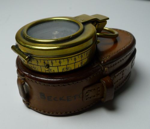 fig 2. WWI 1917 British Army Officer's Compass, Verner's Patent by French Ltd.