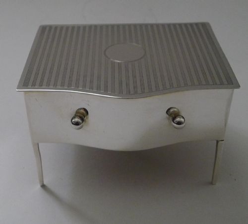 ENGLISH STERLING SILVER JEWELLERY BOX IN THE FORM OF A DRESSING TABLE DRESSER - ADDITIONAL PHOTO 9