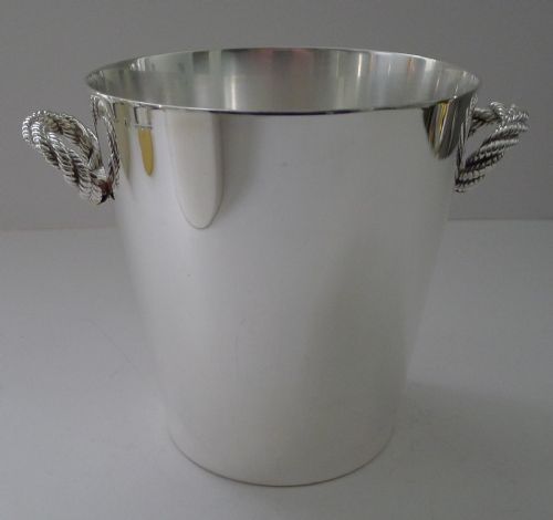 HERMES PARIS SAILOR'S KNOT SILVER PLATED ICE BUCKET C1960