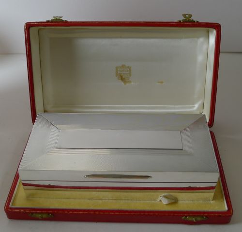 Cartier Retailed Solid Sterling Silver Cigar Box - 1961
