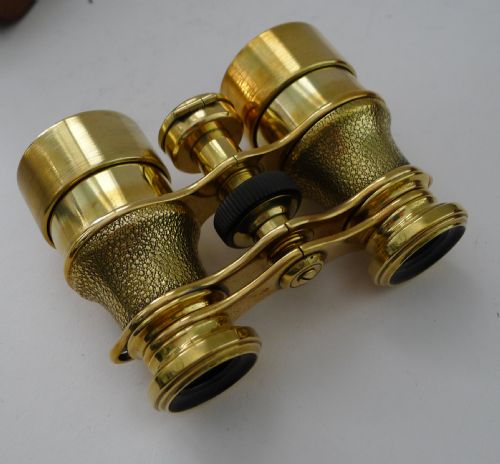 fig 2. Antique English Field Glasses / Binoculars by Lawrence and Mayo - With Compass