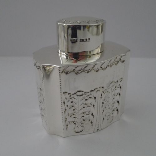 ANTIQUE ENGLISH SILVER TEA CADDY SHEFFIELD 1893 ATKIN BROTHERS - ADDITIONAL PHOTO 5