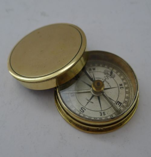 Fine Brass Cased Pocket Compass by Short & Mason Ltd., London C.1910