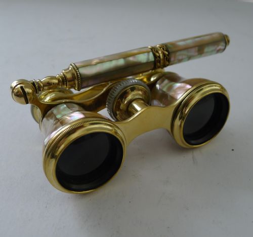 SUPERB PAIR FRENCH MOTHER OF PEARL OPERA GLASSES C1910 - ADDITIONAL PHOTO 6