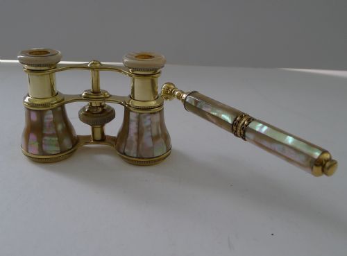 SUPERB PAIR FRENCH MOTHER OF PEARL OPERA GLASSES C1910 - ADDITIONAL PHOTO 7