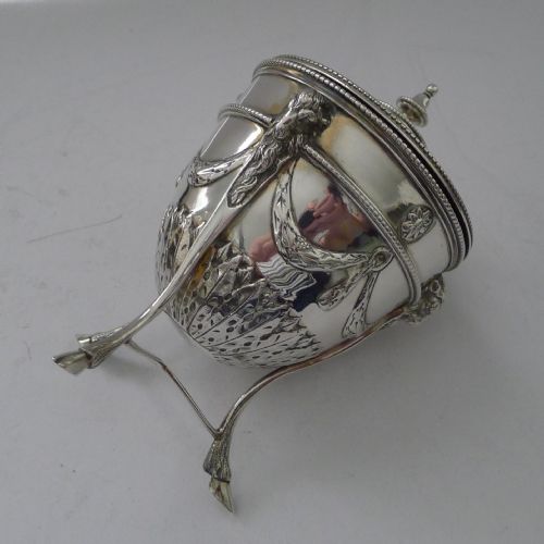 TOP QUALITY ENGLISH SOLID SILVER TEA CADDY BY GOLDSMITHS AND SILVERSMITHS CO - ADDITIONAL PHOTO 6