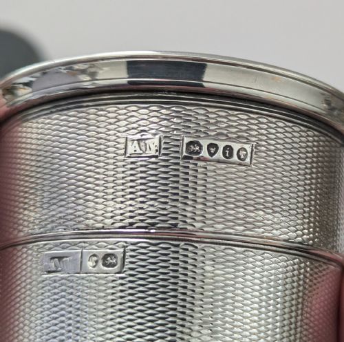 fig 1. Antique English Solid / Sterling Silver Telescopic Cup / Beaker in Case - 1864