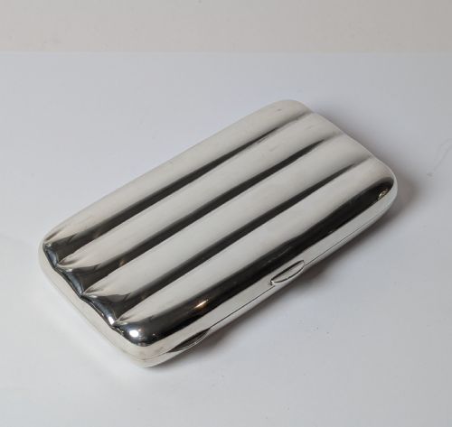 SMART ANTIQUE ENGLISH STERLING SILVER CIGAR CASE BOX - ADDITIONAL PHOTO 1