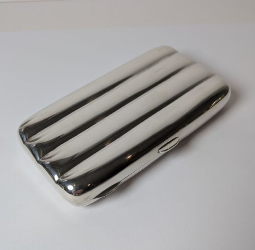 SMART ANTIQUE ENGLISH STERLING SILVER CIGAR CASE BOX - ADDITIONAL PHOTO 3