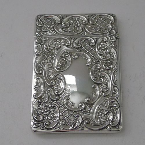 ANTIQUE ENGLISH STERLING SILVER CARD CASE VICTORIAN 1899 - ADDITIONAL PHOTO 1