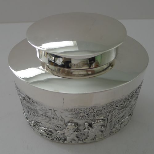 MAGNIFICENT ANTIQUE SILVER TEA CADDY BY WILLIAM HUTTON SONS LTD 1905 - ADDITIONAL PHOTO 5