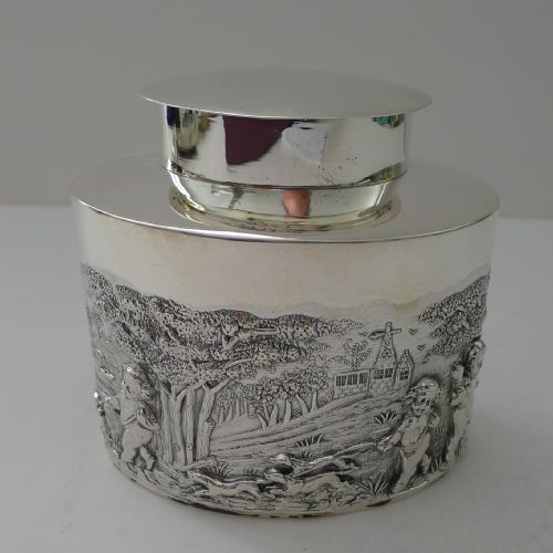 MAGNIFICENT ANTIQUE SILVER TEA CADDY BY WILLIAM HUTTON SONS LTD 1905 - ADDITIONAL PHOTO 8