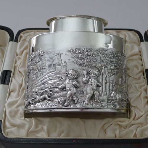 MAGNIFICENT ANTIQUE SILVER TEA CADDY BY WILLIAM HUTTON SONS LTD 1905 - ADDITIONAL PHOTO 13