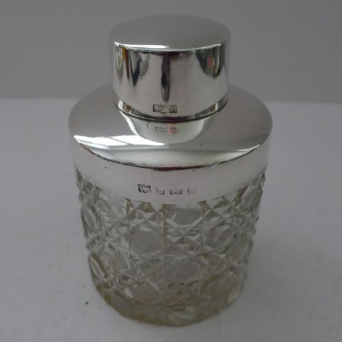 HANDSOME CUT CRYSTAL AND STERLING SILVER TEA CADDY - ADDITIONAL PHOTO 1