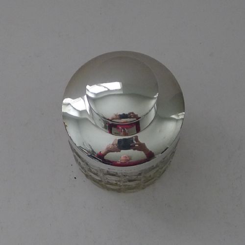 HANDSOME CUT CRYSTAL AND STERLING SILVER TEA CADDY - ADDITIONAL PHOTO 2