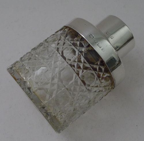 HANDSOME CUT CRYSTAL AND STERLING SILVER TEA CADDY - ADDITIONAL PHOTO 3