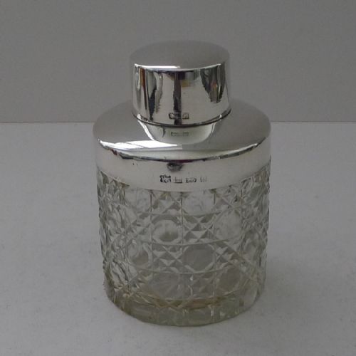 HANDSOME CUT CRYSTAL AND STERLING SILVER TEA CADDY - ADDITIONAL PHOTO 4