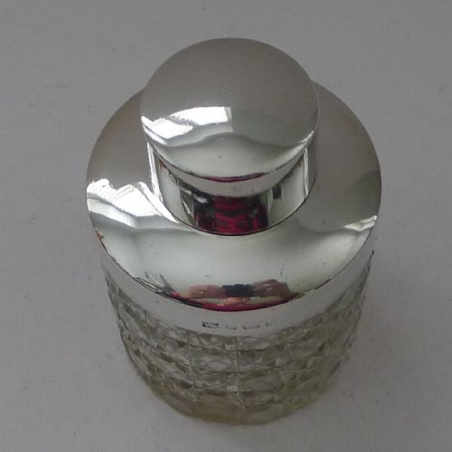HANDSOME CUT CRYSTAL AND STERLING SILVER TEA CADDY - ADDITIONAL PHOTO 5