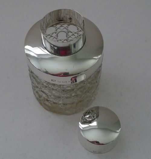 HANDSOME CUT CRYSTAL AND STERLING SILVER TEA CADDY - ADDITIONAL PHOTO 7