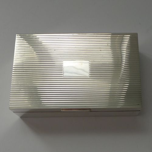 Vintage English Sterling Silver Cigarette Box by Goldsmiths and Silversmiths Co. - 1952
