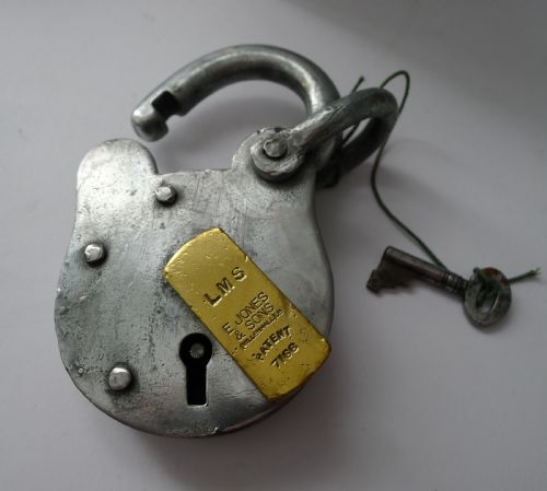 Antique English Railway (Lms) Padlock C.1910