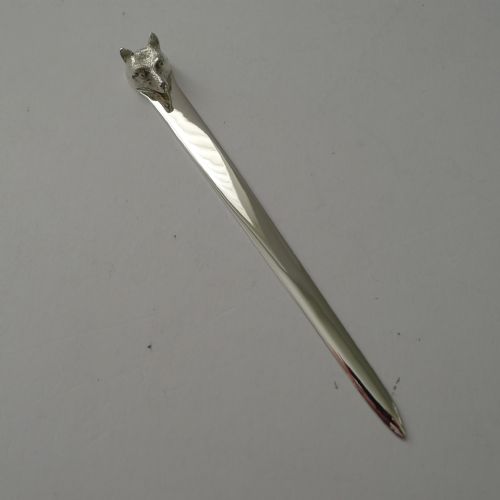 Asprey - Novelty Silver Fox Letter Opener - Chester 1927