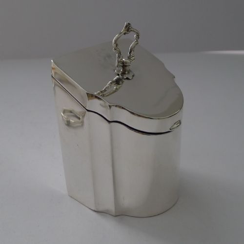 Antique Sterling Silver Tea Caddy - Knife Box Form - 1898