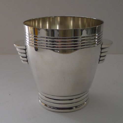 Fabulous French Art Deco Silver Plated Ice Cube Bucket C.1930