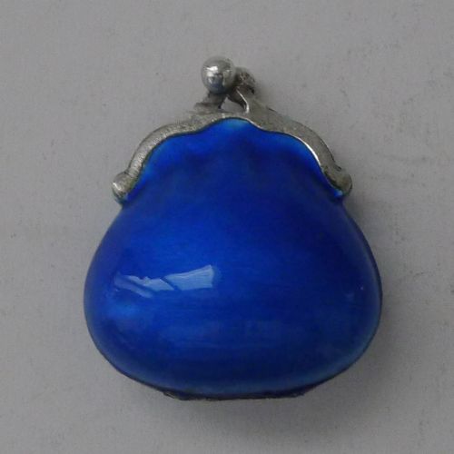 Vintage Italian Silver and Blue Enamel Novelty Pill Box C.1960