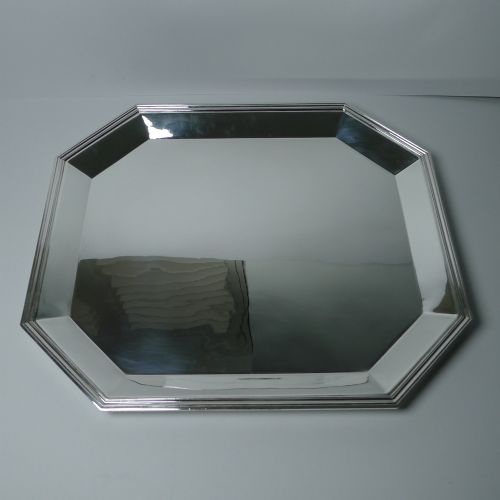 Superb Art Deco Octagonal Tray by Orfèvrerie Christofle, Paris c.1940