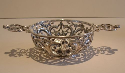 fig 1. Stunning Antique Sterling Silver Reticulated Basket - William Comyns