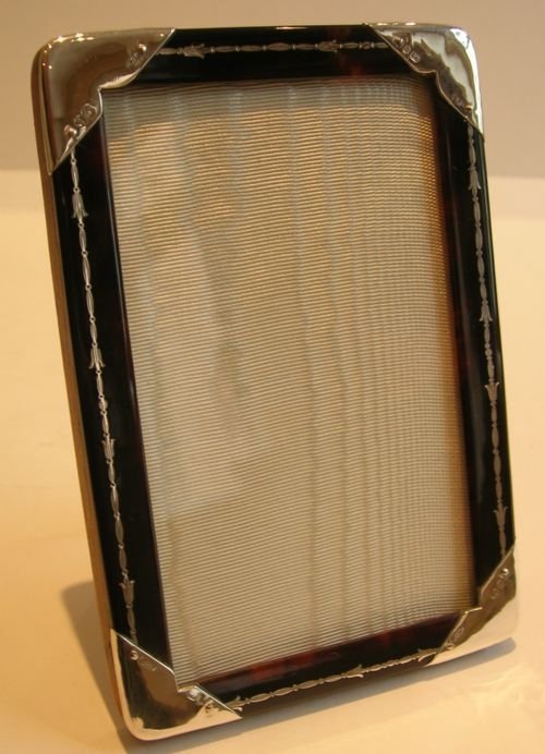 Antique Sterling Silver and Tortoise Shell Photo Frame -- 1898