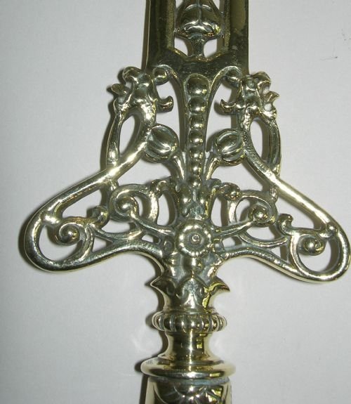 fig 1. Grand Reticulated Antique Brass Page Turner / Paper Knife - 14