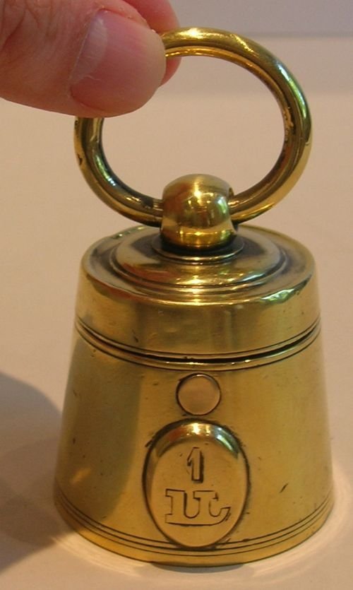 Antique English Inkwell in the Form of 1lb Weight -Victorian C.1870