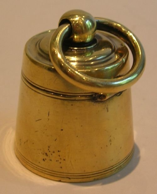 fig 1. Antique English Inkwell In the Form of 1lb Weight -Victorian c.1870