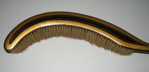fig 1. Unusual and Stylish Antique English Papier Mache Crumb Tray and Brush