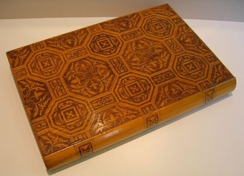 Huge Antique Fine Quality Flemish Pyrography Box - Book Form
