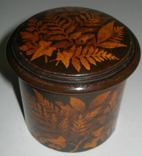 Antique Scottish Mauchline Fernware Lidded Box