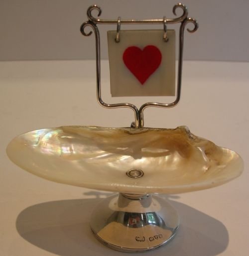 Unusual English Sterling Silver and Mother of Pearl Trumps Marker