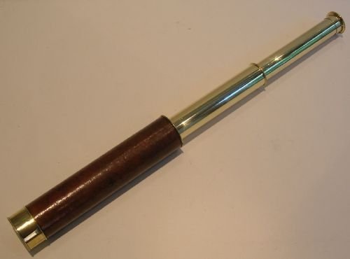 English Victorian Leather Clad Two Drawer Telescope