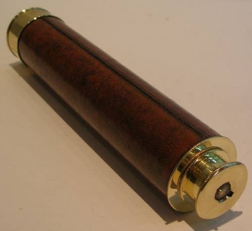 fig 1. English Victorian Leather Clad Two Drawer Telescope