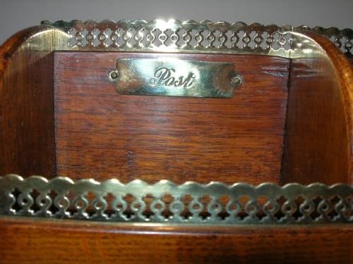 fig 1. Antique English Oak and Brass Letters Box - 