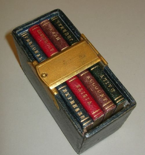 Antique English Leather Bound Miniature Personal Journals / Ledgers