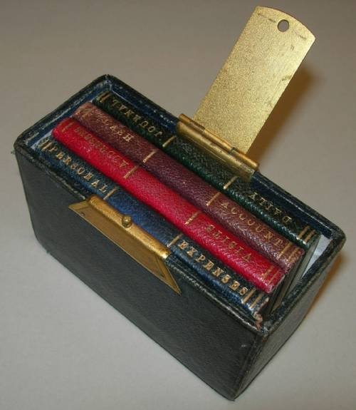 fig 1. Antique English Leather Bound Miniature Personal Journals / Ledgers