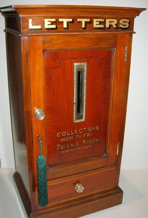 Grand Antique English Letters Box - 23" Tall - Magnificent