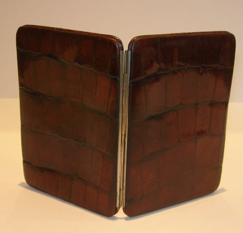 Antique English Crocodile / Alligator Skin - Wallet / Card Case
