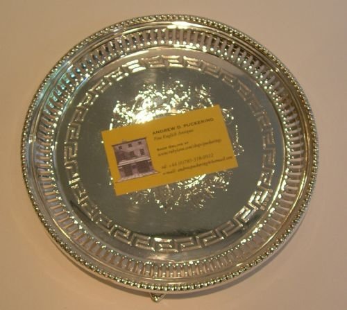 English Victorian Silver Plated 8" Salver or Tray C.1860