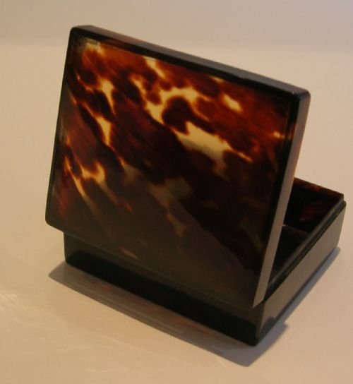 Antique English Tortoise Shell Box - Original Label