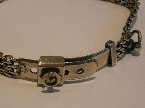 fig 1. Small Antique Nickel Dog Collar With Bell