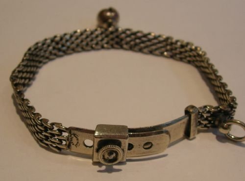 Small Antique Nickel Dog Collar with Bell